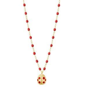Gigi Clozeau Lady Bug and Red Beaded Necklace